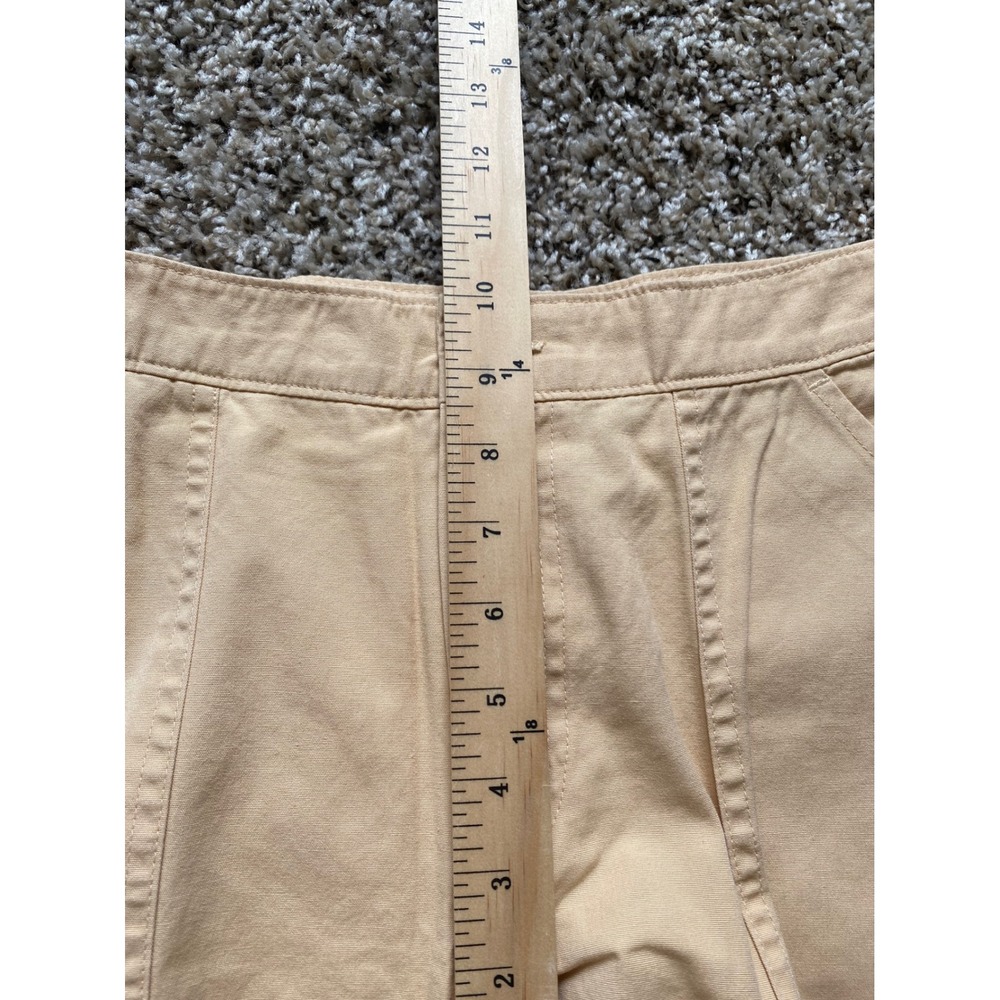 Woolrich Women Tan Yellow Khaki Cropped Wide‎ Leg Utility Cargo Pants Size 10 - Picture 6 of 8